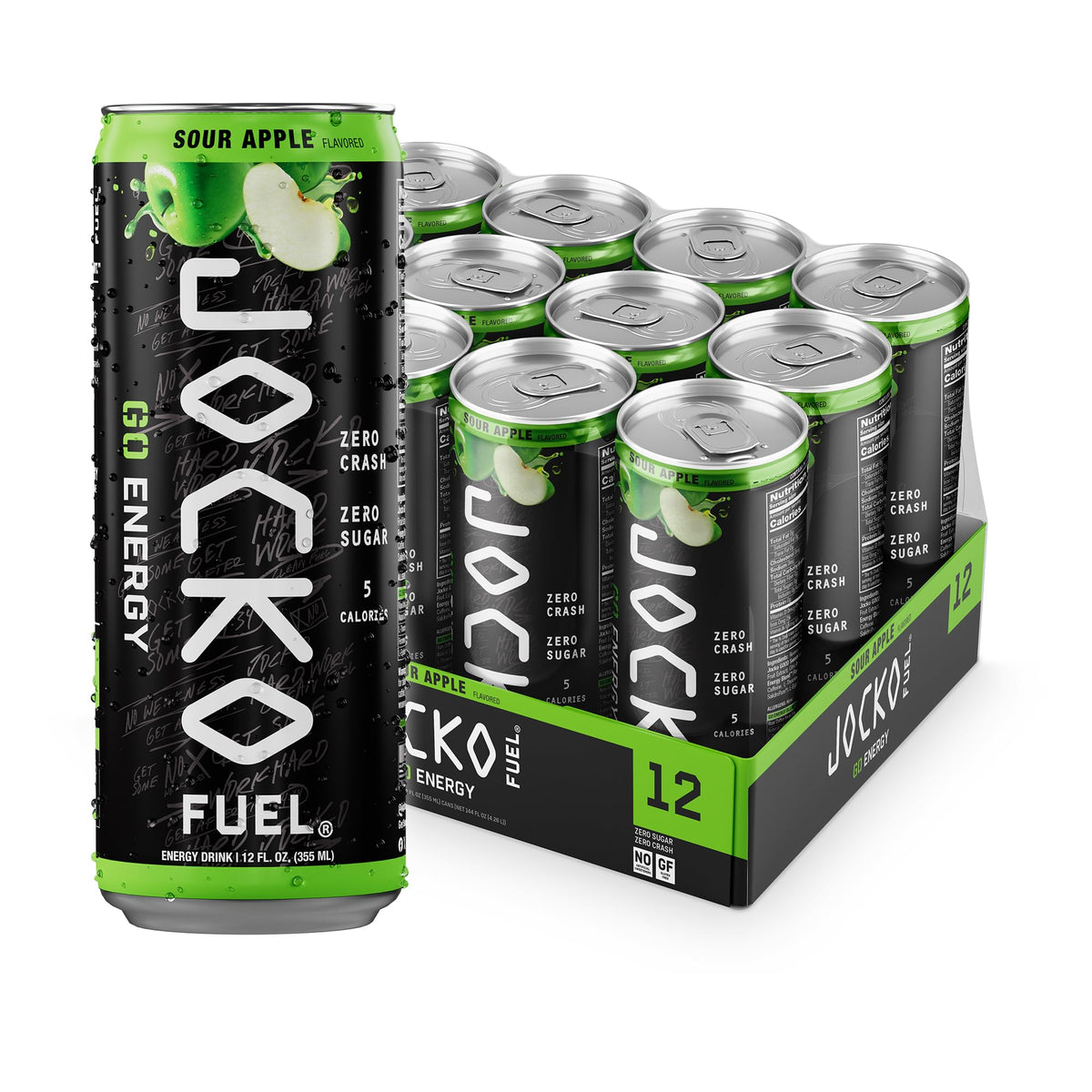 Jocko Fuel GO Energy Drinks, Afterburner Orange, 12 oz | 12 Pack
