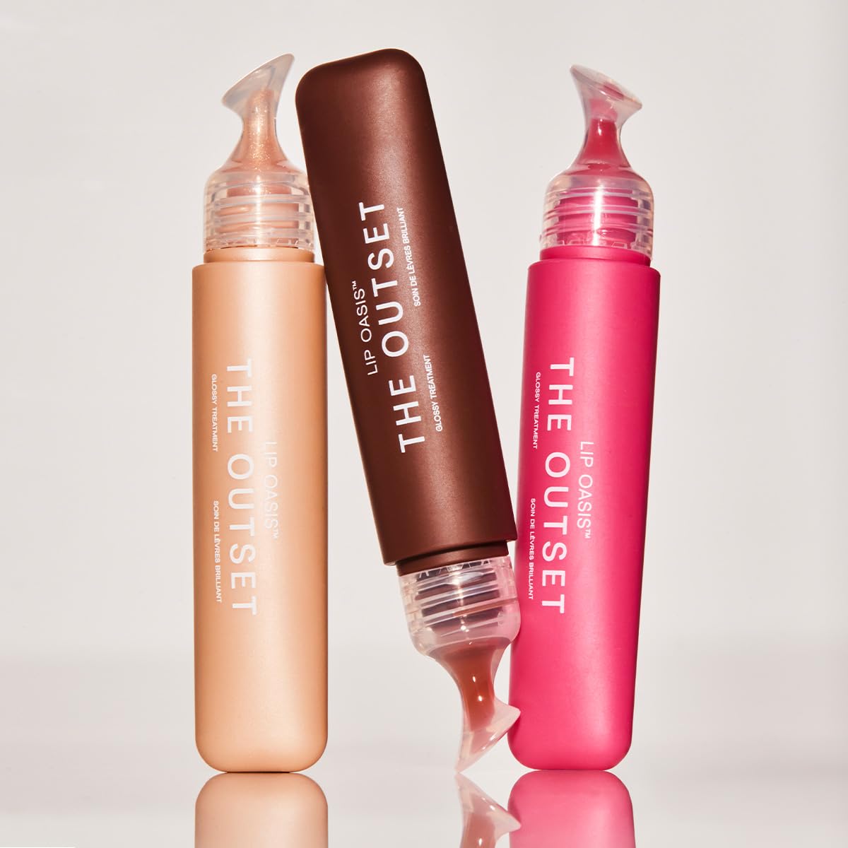 The Outset Lip Oasis Hydrating Lip Balm Bundle (3 Pack) – Glossy Moisturizing Lip Treatment for Dry, Sensitive Lips – Clean, Vegan & Gluten-Free – Daiquiri, Skinny Dip & Bonfire – 0.3 oz Each