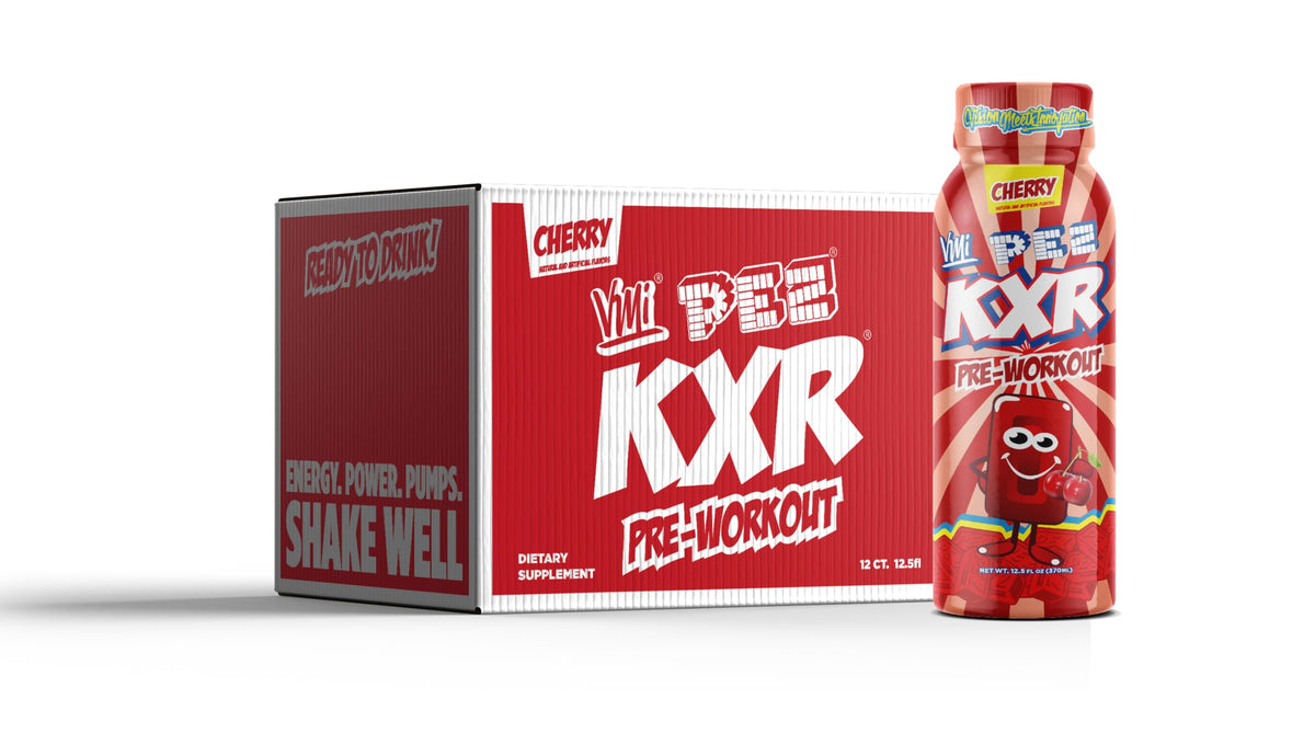 VMI Sports KXR High Stimulant Pre-Workout Energy Ready to Drink 400mg Caffeine, 6g Citrulline, 3.2g Beta-Alanine | Delicious, Convenient, Powerful | 12.5 oz Bottles (Blue Gummy, 12 Bottles)
