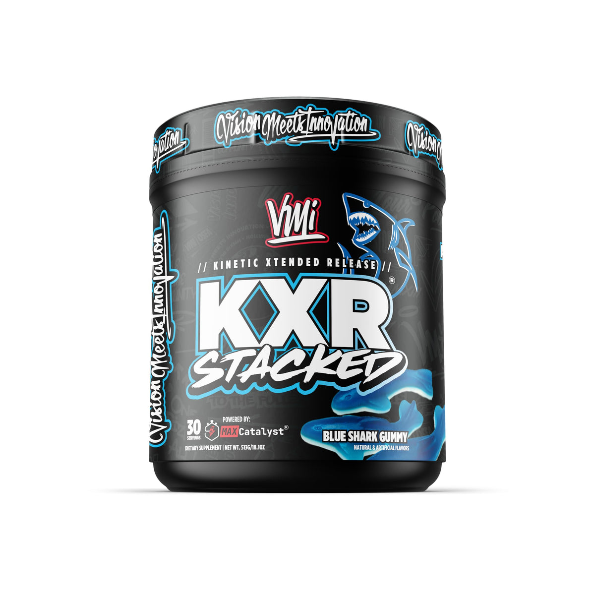 VMI Sports KXR High Stimulant Pre-Workout Energy Ready to Drink 400mg Caffeine, 6g Citrulline, 3.2g Beta-Alanine | Delicious, Convenient, Powerful | 12.5 oz Bottles (Blue Gummy, 12 Bottles)