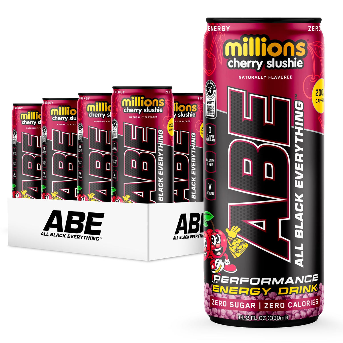 All Black Everything Performance Energy Drink | Zero Calories, Sugar Free | 200mg Caffeine | Beta Alanine & Citrulline | Pre-Workout Sport Drink for Men & Women | Baddy Berry | 12 Pack