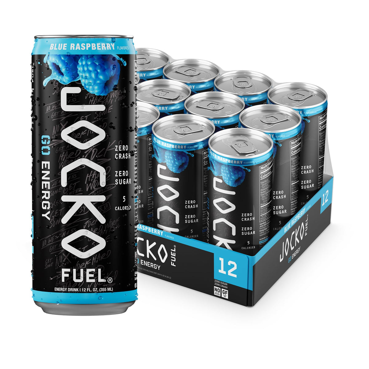 Jocko Fuel GO Energy Drinks, Afterburner Orange, 12 oz | 12 Pack