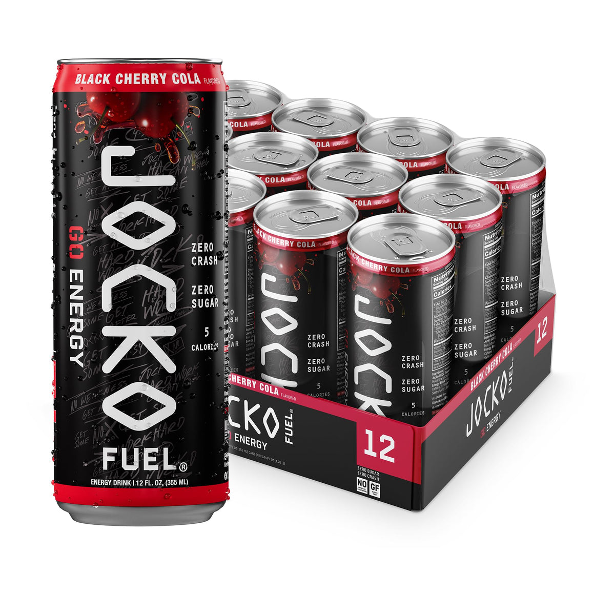 Jocko Fuel GO Energy Drinks, Afterburner Orange, 12 oz | 12 Pack