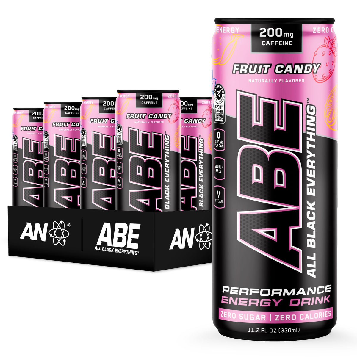 All Black Everything Performance Energy Drink | Zero Calories, Sugar Free | 200mg Caffeine | Beta Alanine & Citrulline | Pre-Workout Sport Drink for Men & Women | Baddy Berry | 12 Pack