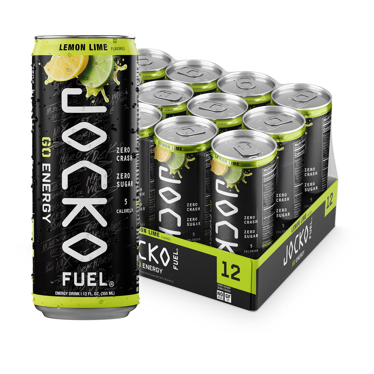 Jocko Fuel GO Energy Drinks, Afterburner Orange, 12 oz | 12 Pack
