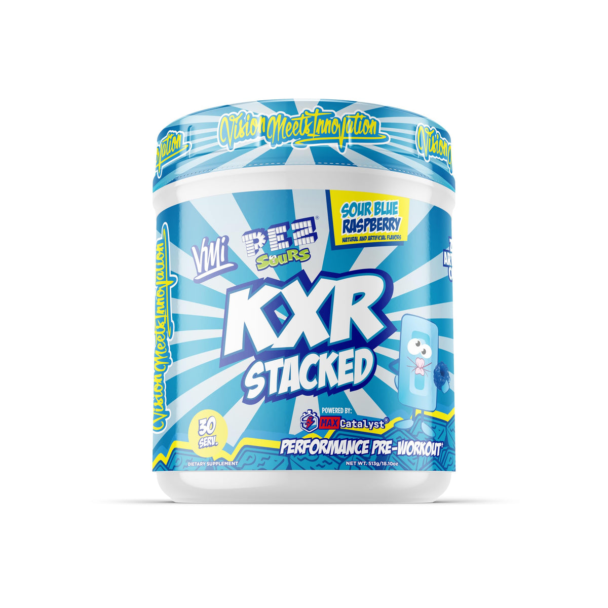 VMI Sports KXR High Stimulant Pre-Workout Energy Ready to Drink 400mg Caffeine, 6g Citrulline, 3.2g Beta-Alanine | Delicious, Convenient, Powerful | 12.5 oz Bottles (Blue Gummy, 12 Bottles)