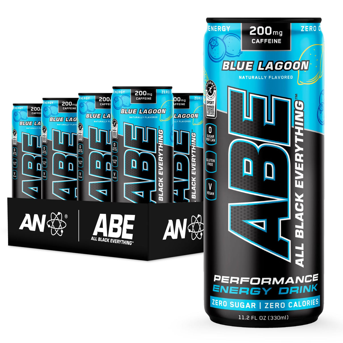 All Black Everything Performance Energy Drink | Zero Calories, Sugar Free | 200mg Caffeine | Beta Alanine & Citrulline | Pre-Workout Sport Drink for Men & Women | Baddy Berry | 12 Pack