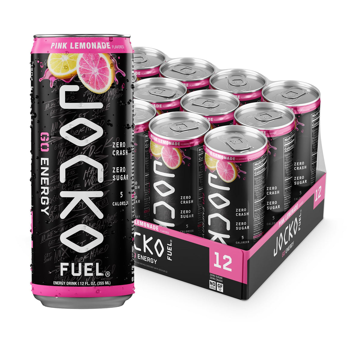 Jocko Fuel GO Energy Drinks, Afterburner Orange, 12 oz | 12 Pack